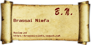 Brassai Nimfa névjegykártya
